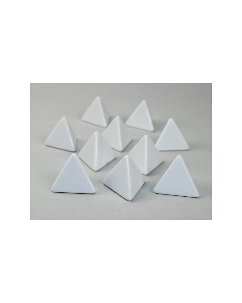 Set de 10 Dados Opaco Blanco - 4 Caras - Chessex