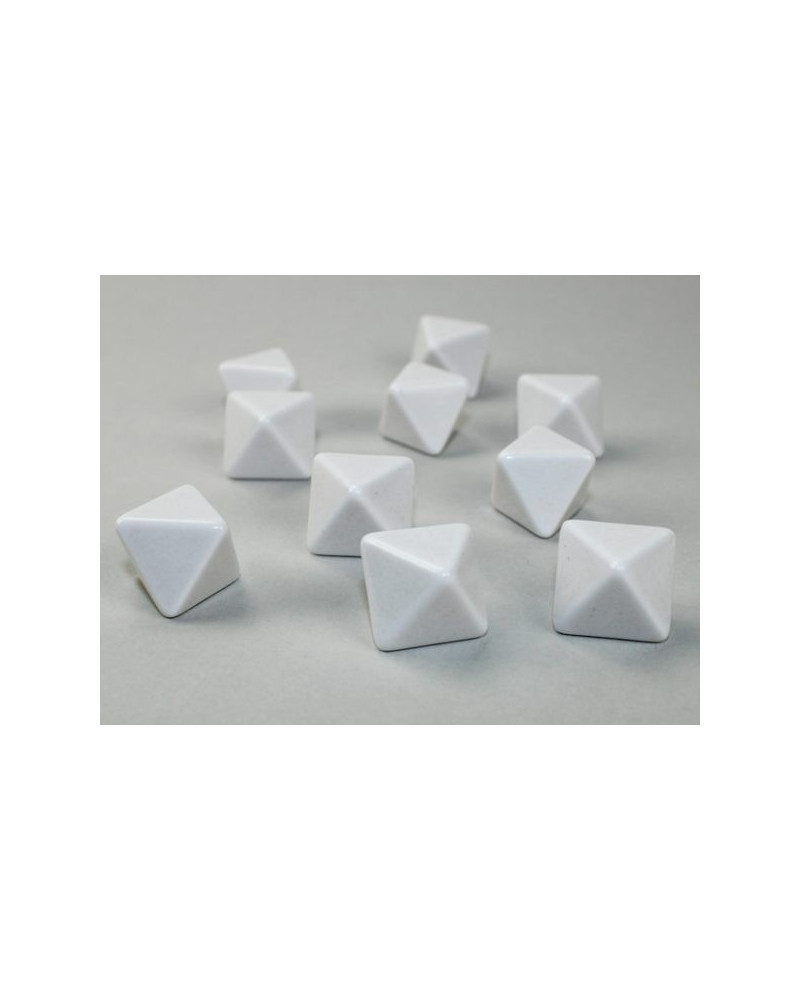 Set de 10 Dados Opaco Blanco - 8 Caras - Chessex