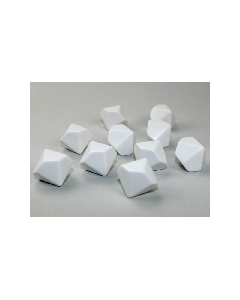 Set de 10 Dados Opaco Blanco - 10 Caras - Chessex