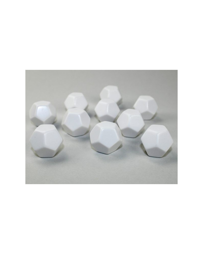 Set de 10 Dados Opaco Blanco - 12 Caras - Chessex