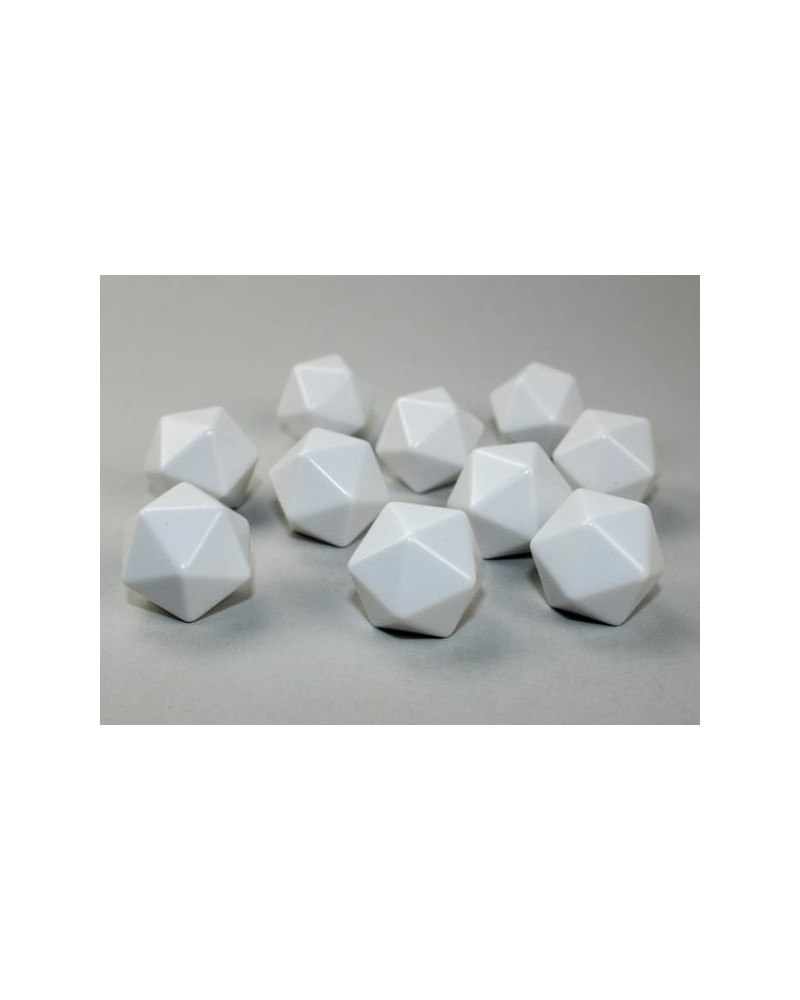 Set de 10 Dados Opaco Blanco - 20 Caras - Chessex