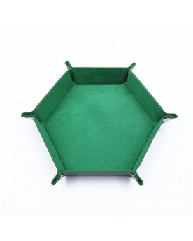 Bandeja Para Dados Hexagonal - Cuerina y Paño Premium