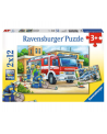 Puzzle 2x12 piezas - Policías y Bomberos - Ravensburger