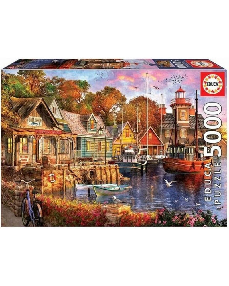 Puzzle 5000 Piezas - Atardecer En El Puerto - Educa