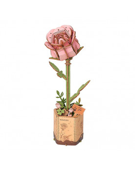 Puzzle 3D - Flor de Madera - Pink Rose - Rolife