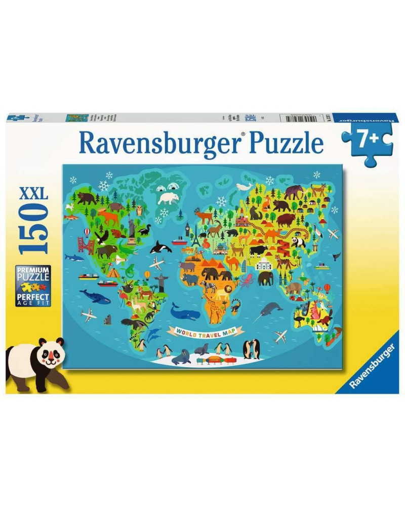 Puzzle 150 piezas XXL - Mapa del Mundo Animal - Ravensburger