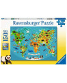 Puzzle 150 piezas XXL - Mapa del Mundo Animal - Ravensburger